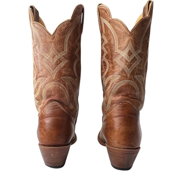 Justin Handcrafted Western Cowboy Boots BRL120 Bent Rail Brown Tan Womens 10B - Picture 3 of 14